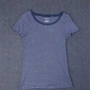 Navy Stripe Merona Crew Neck M